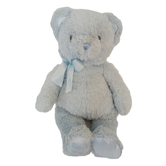The Bearington Collection 14” Baby’s First Bear Teddy Blue Stuffed Plush Lovey - Picture 1 of 9